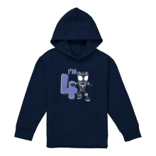 (9-11 Years, Navy) Black Panther Childrens/Kids Cute 4th Birthday Hoodie