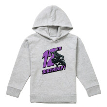 (12-13 Years, Athletic Heather) Black Panther Childrens/Kids Heather Pull Over 12th Birthday Hoodie