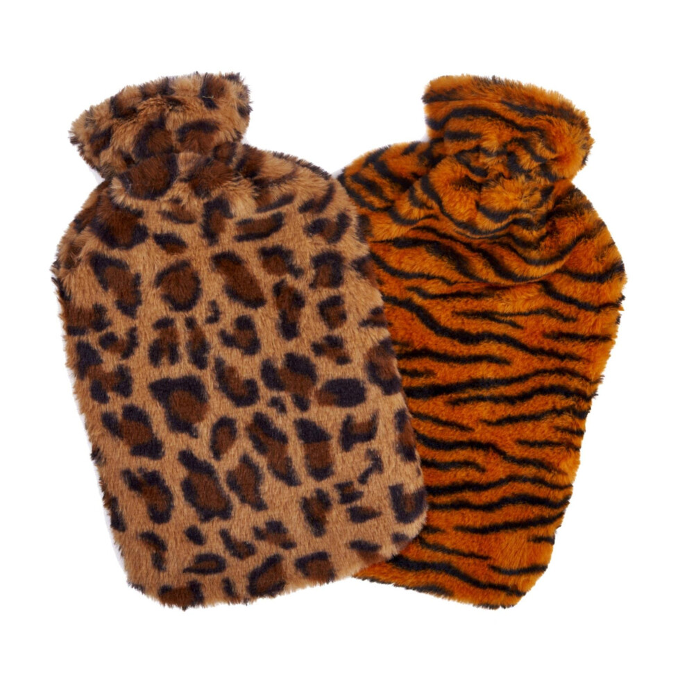 K Collection Animal Print 2L Hot Water Bottle And Cover (Pack Of 2)