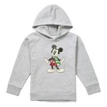 (7-8 Years, Athletic Heather) Disney Childrens/Kids Retro Mickey Mouse Christmas Scarf Heather Hoodie