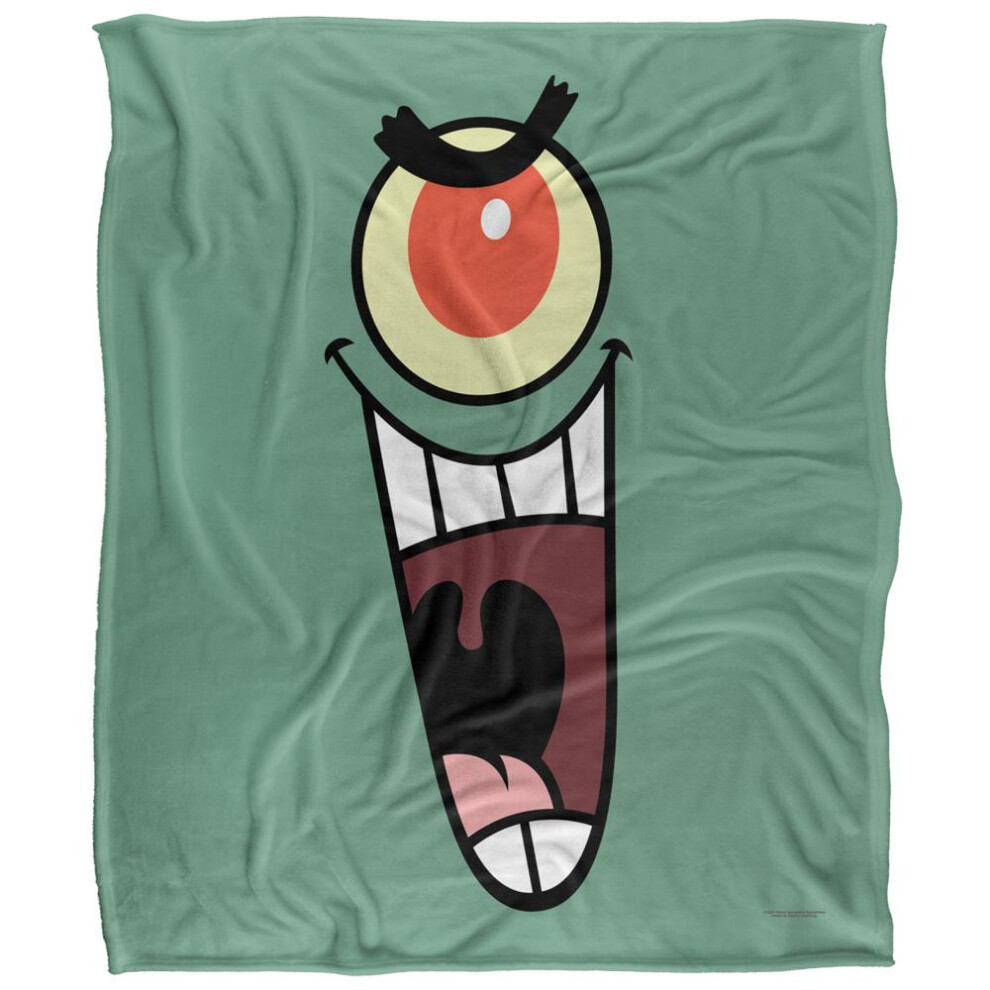 Spongebob Squarepants Silky Face Plankton Supersoft Blanket Multicoloured