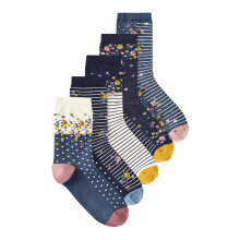 Ex Store Womens/Ladies Assorted Designs Cotton Socks (Pack of 10)