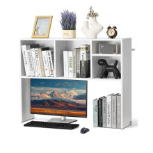 VEVOR Desktop Bookshelf, 1-Tier Desktop Storage Organizer, 37" x 9.4" x 28.7" Office Storage Rack Wood Display Shelf