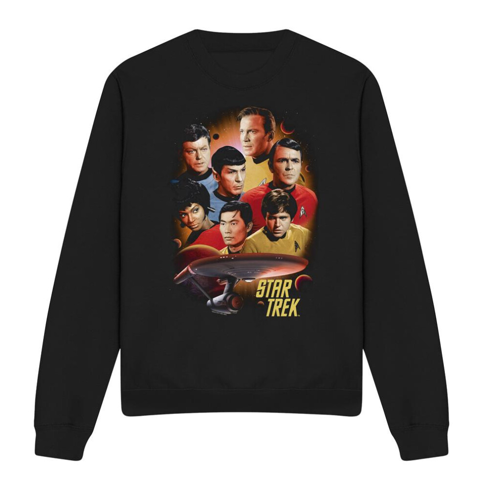 Star Trek (S, ) Unisex Adult Heart Of The Enterprise Sweatshirt Black