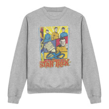 (L, Sport Heather) Star Trek Unisex Adult Vintage Collage Sweatshirt