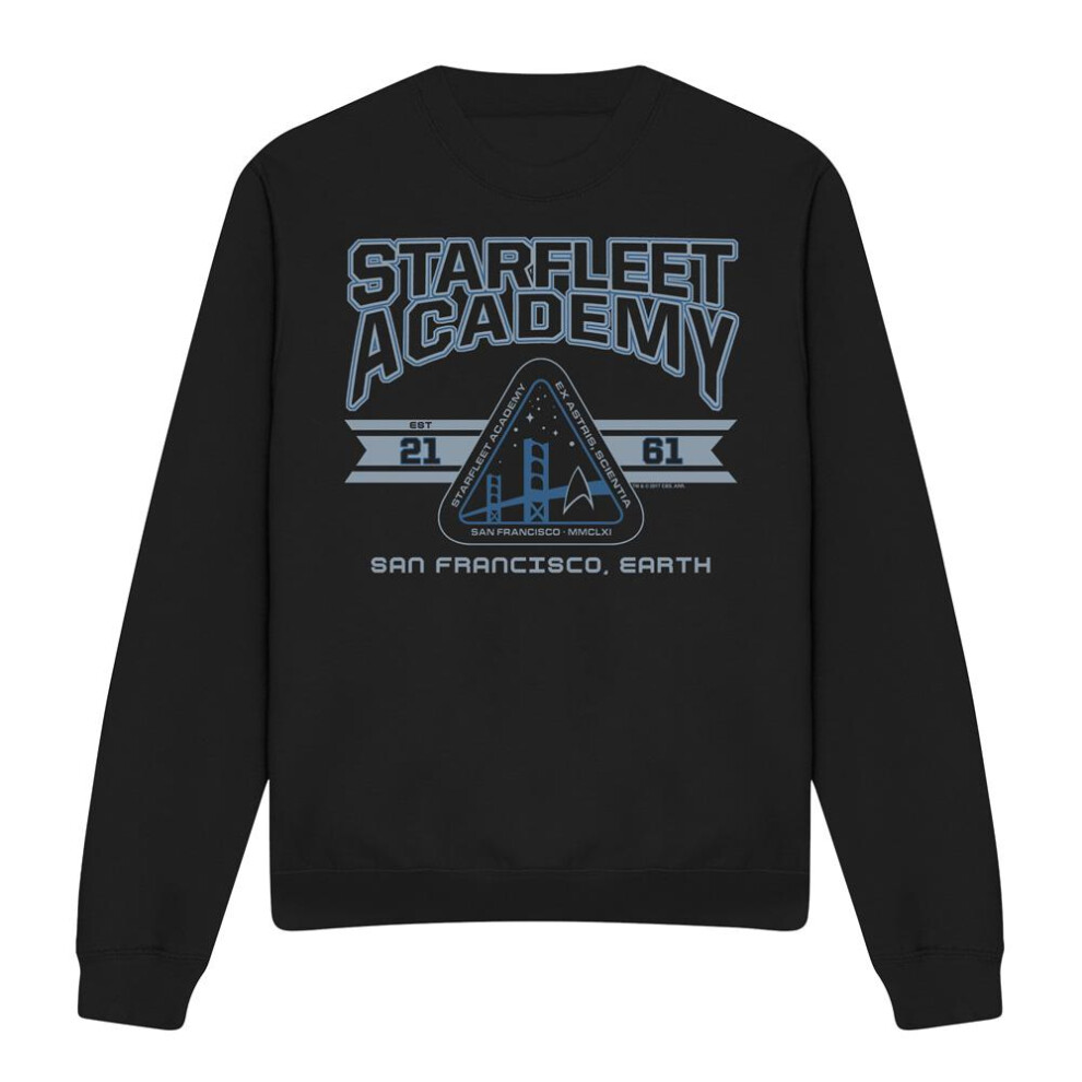 Star Trek (M, ) Unisex Adult Starfleet Academy Earth Sweatshirt Black