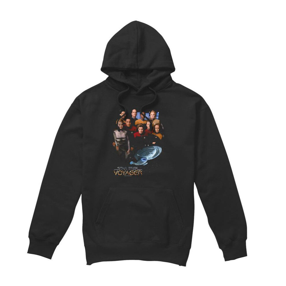 Star Trek (Xl, ) Mens Voyager Crew Hoodie Black