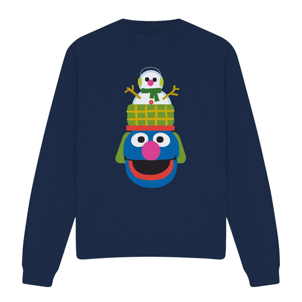 Sesame Street (Xl, Navy) Unisex Adult Grover Nutcracker Christmas Sweatshirt