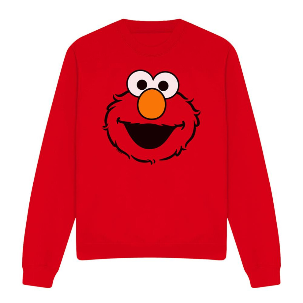 Sesame Street (Xxl, ) Unisex Adult Full Face Elmo Sweatshirt Red