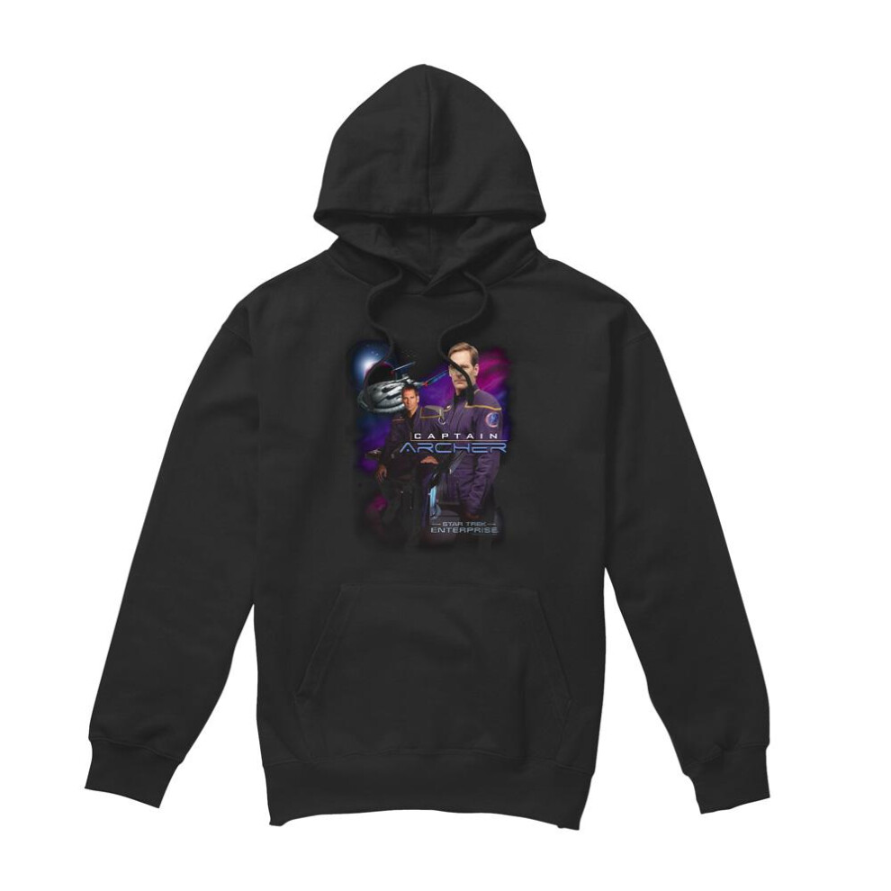 Star Trek (S, ) Mens Captain Archer Hoodie Black