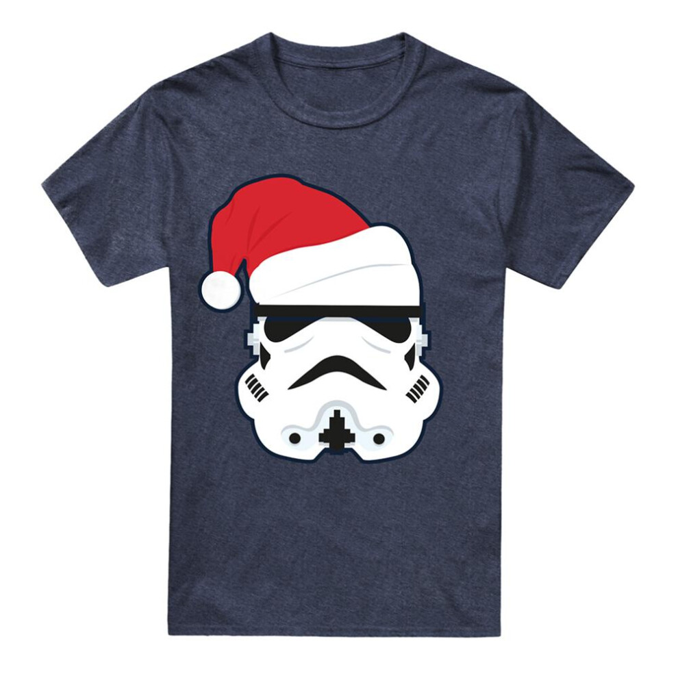 Star Wars (Xxl, Navy) Unisex Adult Stormtrooper Santa Hat Christmas T-Shirt Blue,Multicoloured