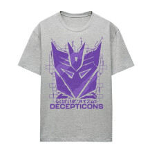 (XL, Athletic) Transformers Womens/Ladies Generations Tech Decepticons Icon Heather Logo T-Shirt