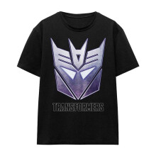 (XL, Black) Transformers Womens/Ladies Generations Decepticon Steel Icon Logo T-Shirt