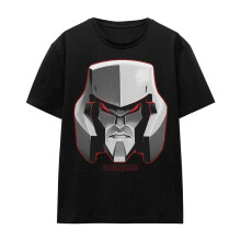 (XXL, Black) Transformers Womens/Ladies Megatron Big Face T-Shirt