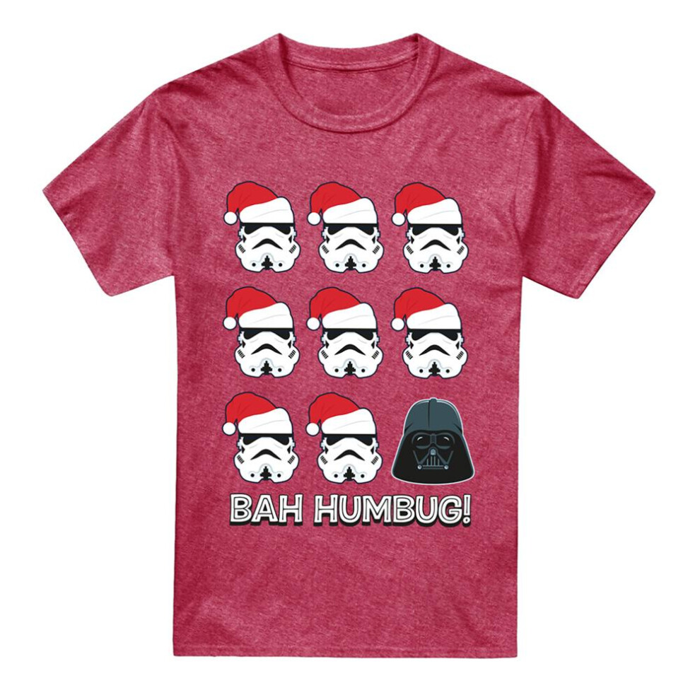 Star Wars (Xl, ) Unisex Adult Empire Bah Humbug Polycotton T-Shirt Red