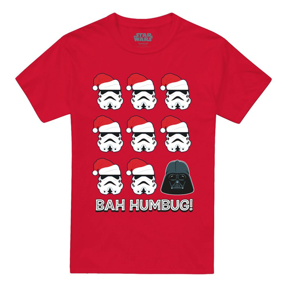 Star Wars (M, ) Unisex Adult Empire Bah Humbug T-Shirt Red