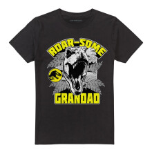 (S, Black) Jurassic Park Unisex Adult Roarsome Grandad T-Shirt