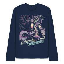 (L, Navy) Transformers Unisex Adult Generations Decepticon On The Hunt Soundwave Long-Sleeved T-Shirt