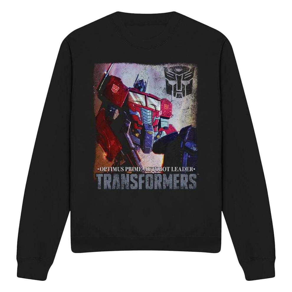 Transformers (M, Black) Unisex Adult Generations Optimus Prime Comic Cover Sweatshirt