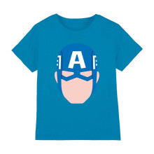 (7-8 Years, Turquoise) Captain America Childrens/Kids Face T-Shirt