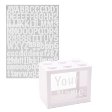 (One Size, Purple) Celebrations Bank Blox Personalisable Alphabet Money Pot Set
