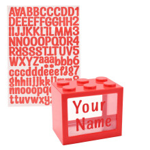 (One Size, Red) Celebrations Bank Blox Personalisable Alphabet Money Pot Set