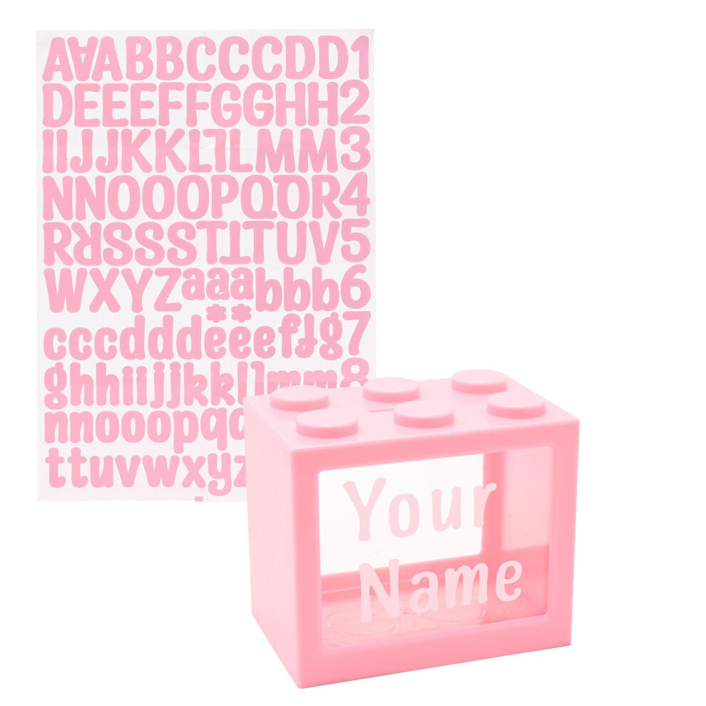 Celebrations (One Size, Pink) Bank Blox Personalisable Alphabet Money Pot Set