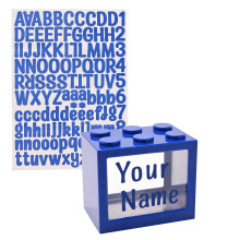 (One Size, Navy Blue) Celebrations Bank Blox Personalisable Alphabet Money Pot Set