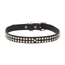 Fiestas Guirca Punk Faux Leather Diamond Necklace