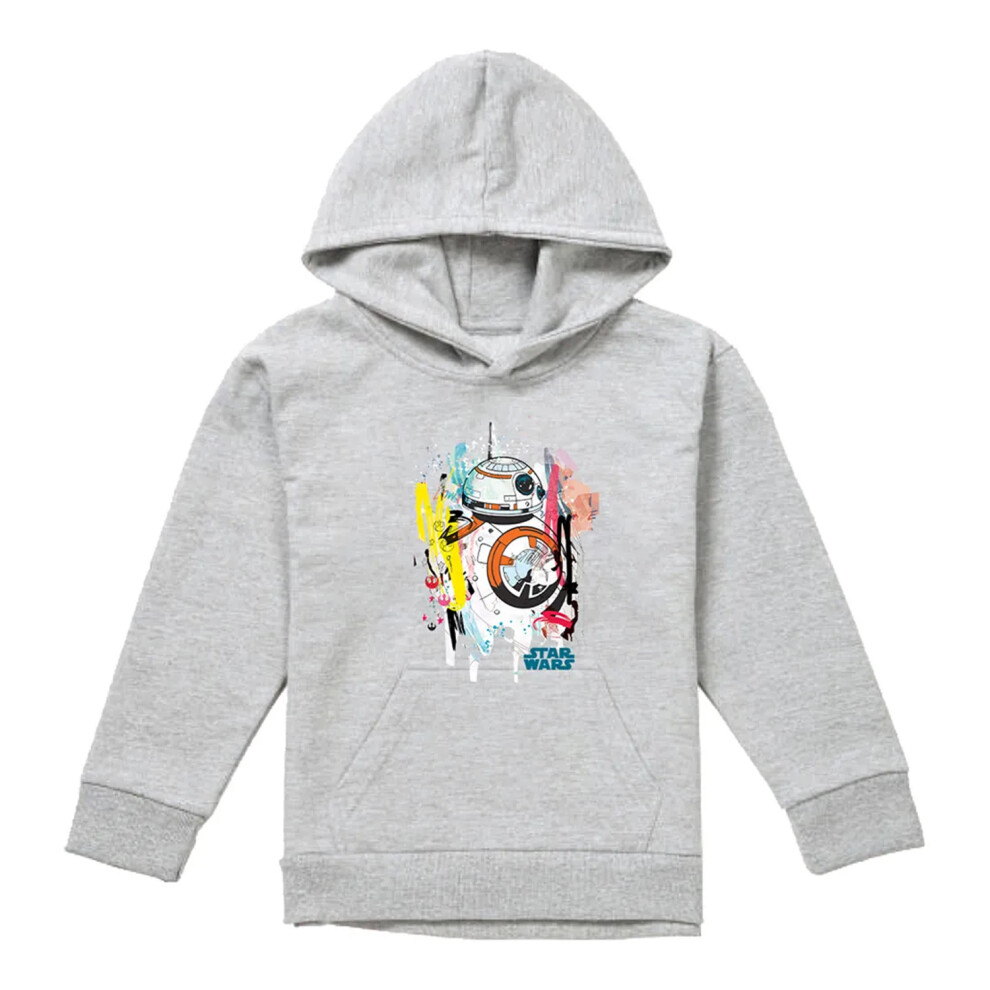 Star Wars (12-13 Years, Athletic Heather) Childrens/Kids Bb-8 Abstract Heather Hoodie
