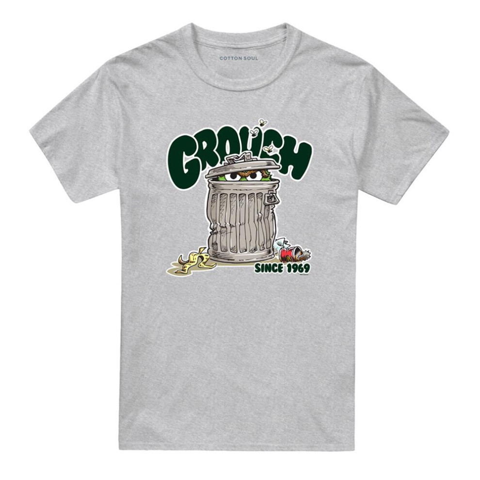 Sesame Street (S, Athletic Heather) Unisex Adult Oscar The Grouch T-Shirt Multicoloured