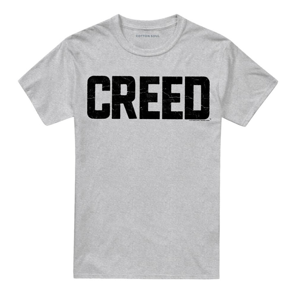 Creed (3Xl, Athletic Heather) Unisex Adult Cracked Logo T-Shirt Multicoloured