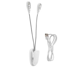 LáMpara para Atril, Luces LED Blancas para Libros con Clip, USB y Pilas AAA, LáMpara de Lectura en la Cama, 4 Niveles de Brillo