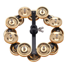 Musical Kalimba Portable Percussion Hi-Hat Tamburyn z Dzwonkami Ze Stopu RzęDu Zestaw Perkusyjny Akcesoria Muzyczne, ZłOty