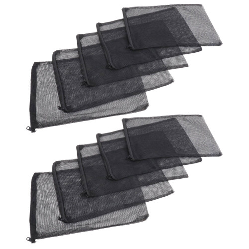 50Stk Aquarium Filterbeutel Aus Polyester, Schwarze Filternetzbeutel 1