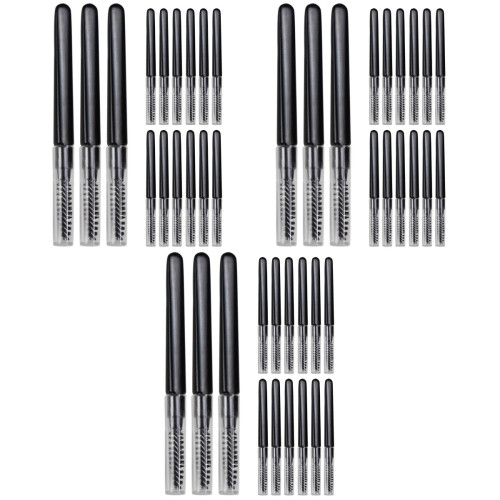 60Stk Makeup Tools Schwarze Augenbrauenbürsten Mit Hygiene-Kappe 2