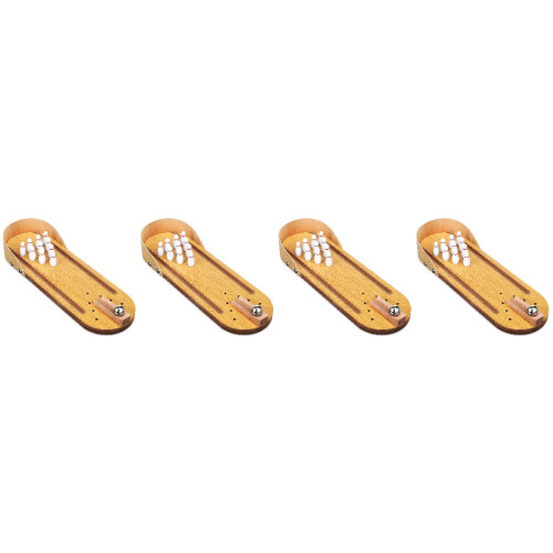 4Sets Kompaktes Mini Bowling Set Holz Indoor Bowling Spiele 2