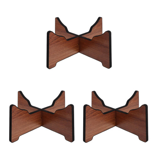 3Pièces Support Bois Café Pour Drum Handpan Et Instrument 2