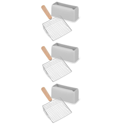 3 Sets Metall Katzenstreu Mit Halter 2