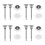 8Ensembles Kit Douche Valve Déviateur Métal Argent 7