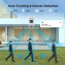 Trådlös Säkerhetskamera 6MP HD Dual Lens Extern Wifi-Kamera Autospårning Gatuövervakningskamera EU-Kontakt