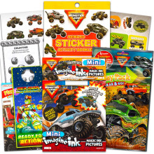 Monster Jam Kleurboek Set voor Kinderen - Activiteitenbundel met Imagine Ink, Mini Kleurboek, 100+ Stickers