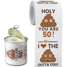 Blikvormige Verpakking - 50e Verjaardag Cadeaus voor Mannen Vrouwen Toiletpapier - 50e Verjaardag Decoraties