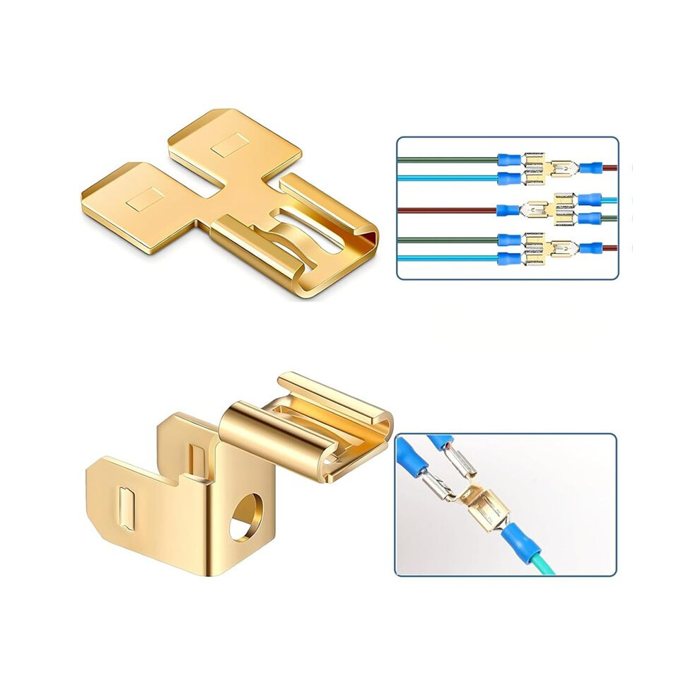 Piggyback Spade Connectors Quick Disconnect Electrical Wire Spade Terminals Adapter 100Pcs 4713755625874