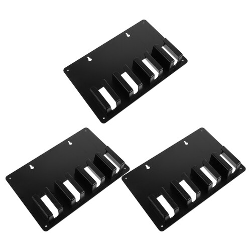 6Pièces Support Outils Noir Plastique Pour Salon Et Barbier 2