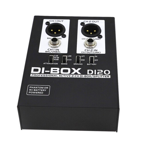 Audio Active DI BOX Direct Injection Box Low Noise Gitarr Bas DI 2 Channel Audio Converter Multi-Purpose Mixer Audio