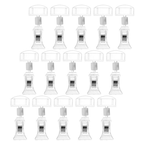 42Pcs Clear Double Sided Sign Clips Adjustable Rotatable Label Holders