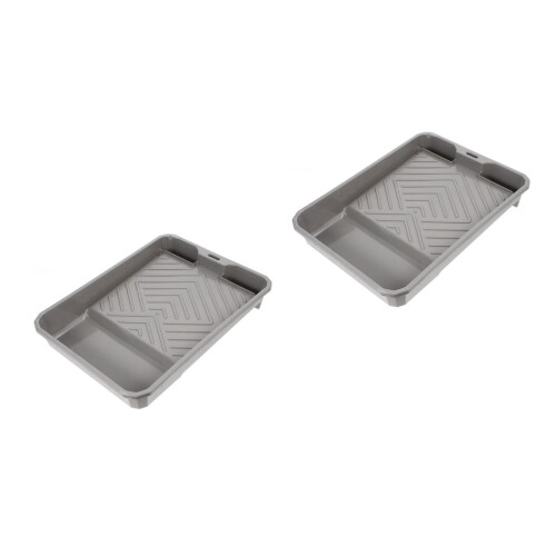 2Pcs Grey ABS Paint Trays for Painting Storage Plastic Organizer Tray 2