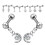 20Pièces Ensemble Boucles Acier Variées Croissant Étoile 2