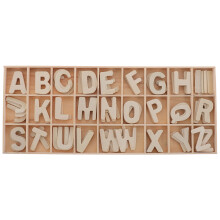 5Ensembles Lettres En Bois Naturel DIY Beige Plateau De Rangement